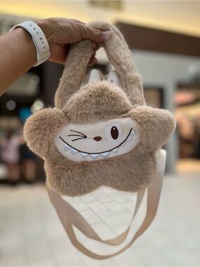 Plush Star Monster Kids Shoulder Bag in Beige